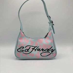 Ed Hardy Pastel Pink and Blue Shoulder Bag